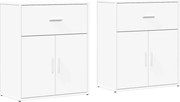 vidaXL Dulapuri, 2c., alb, 60x31x70 cm, lemn prelucrat