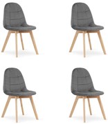 Set 4 Scaune Bucatarie/Dining Grace Gri Catifea