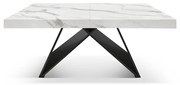 Masa Carole extensibila, picior Mdf - EFECT MARMURA - 160 cm / 90 cm / h 77