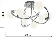 Lustră LED aplicată NANCY Wofi 9014-807 8xG9/3,5W/230V crom lucios