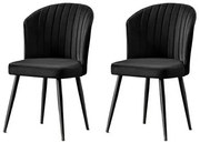 Set de scaune de sufragerie Rubi Black and Black,2 buc.