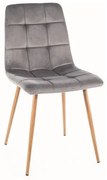 Scaun Mila D velvet gri/stejar Blu14