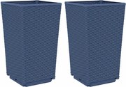 vidaXL Jardiniere de grădină, 2 buc., albastru gri, 32,5x32,5x57 cm, PP
