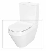 Set vas WC pe pardoseala Cersanit Crea back-to-wall cu capac softclose slim alb fara rezervor