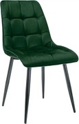 Scaun CHIC, verde/negru, stofa catifelata/metal, 50x58x88 cm
