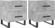 vidaXL Noptiere, 2 buc., gri beton, 40x35x47,5 cm, lemn compozit