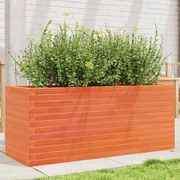 vidaXL Jardinieră grădină, maro ceruit, 110x40x45,5 cm, lemn masiv pin