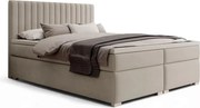 Pat continental Solani 160x200 cu spațiu de depozitare - catifea bej Castel 15