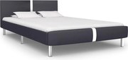 vidaXL Cadru de pat fără saltea piele artificială neagră 135x190 cm