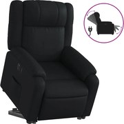 vidaXL Fotoliu rabatabil electric cu ridicare, negru, piele ecologică