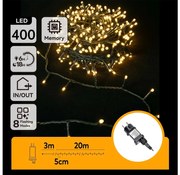 Aigostar - Ghirlandă LED de Crăciun pentru exterior, 400 LED-uri, 8 funcții, 23 m, IP44, alb cald