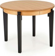 Masa extensibila SORBUS, stejar natural/negru, 100/200x100x77 cm