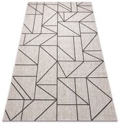 Covor sisal Floorlux 20605 argint si negru, bej Triunghiuri, Geometric