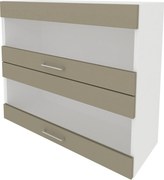 Corp Superior Lecce, 2 Usi, cu sticla, Taupe/Alb, 80 x 30 x 65 cm
