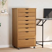 vidaXL Dulap rulant cu sertare „MOSS”, maro miere, lemn masiv de pin