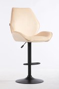 HR350W Scaun Crem din Catifea Bază Neagră