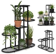 Suport minimalist pentru flori - 5 niveluri, metal negru