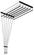 JAKS Uscător de rufe de tavan 6 tije negru Lungime: 110 cm