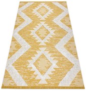 Covor ECO SISAL BOHO MOROC Caro 22312 franjuri - două niveluri de lână galben / cremă, covor reciclat