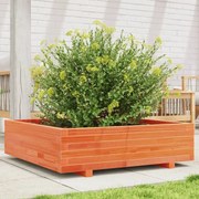 vidaXL Jardinieră grădină, maro ceruit, 90x90x26,5 cm, lemn masiv pin