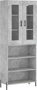 vidaXL Dulap înalt, gri beton, 69,5x34x180, lemn compozit