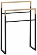 SAPHO Ska308 Ska suport pentru prosoape 55 x 80 x20 cm, negru mat / stejar