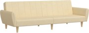 vidaXL Canapea extensibilă cu 2 locuri, crem, material textil
