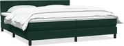 vidaXL Pat box spring cu saltea, verde închis, 180x220 cm, catifea