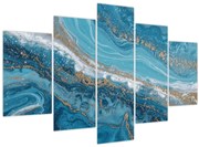 Tablou - Marmură bleu cu aur I. (150x105 cm)