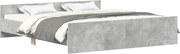 vidaXL Cadru de pat cu tăblie la cap/picioare, gri beton, 160x200 cm