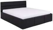 Pat matrimonial 170 cm Calabria P (Piele ecologică negru) (cu somieră). 1051551