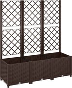 Outsunny Jardinieră cu spalier pat ridicat pentru grădină jardinieră exterioară cu 8 orificii de drenaj 120 x 40 x 135 cm maro | Aosom Romania