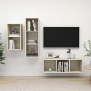 vidaXL Set de dulapuri TV, 3 piese, stejar Sonoma, lemn prelucrat