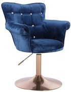 HR804CN scaun Catifea Bleumarin cu Bază Aurie