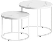 Set de mese de cafea MARLON 2 buc, decor marmura alba