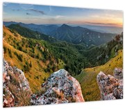 Tablou pe sticlă - Peisaj montan (70x50 cm)