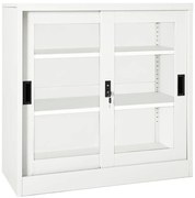 vidaXL Dulap cu ușă glisantă, alb, 90x40x90 cm, oțel