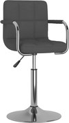 vidaXL Scaun de bar, gri închis, material textil