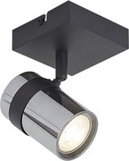 Spot modern negru cu sticlă fumurie, rotativ și înclinabil - Gianni