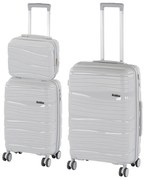 TraveLux Voyager VIII gurulós bőrönd szett szürke