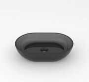 Lavoar pe blat Rune Mond oval 58 cm rasina transparenta  - fumuriu