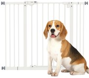 PawHut Poartă Extensibilă pentru Câini fără Șuruburi, Poartă de Siguranță Reglabilă cu 2 Extensii, 94-100 cm, Alb | Aosom Romania