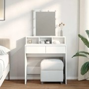 vidaXL Masă de toaletă cu LED, alb, 80x41x144,5 cm