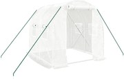 vidaXL Seră cu un cadru din oțel, alb, 4 m², 2x2x2 m