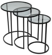 Măsuță auxiliară Alya Black, 3 buc.