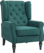 HOMCOM Scaun Accent Clasic cu Picioare de Lemn, Verde închis | Aosom Romania