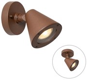 Aplică modernă de perete pentru exterior maro ruginiu IP44 reglabilă - Ciara