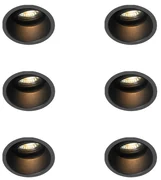 Set de 6 spoturi încastrate moderne negre reglabile - Alloy
