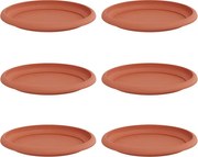 vidaXL Tavă rotundă pentru flori 6 pcs Roșu cărămidă Ø 19 x 2 cm