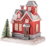 Decorațiuni de Crăciun Căsuță roșie cu lumină LED,8 x 11,5 cm